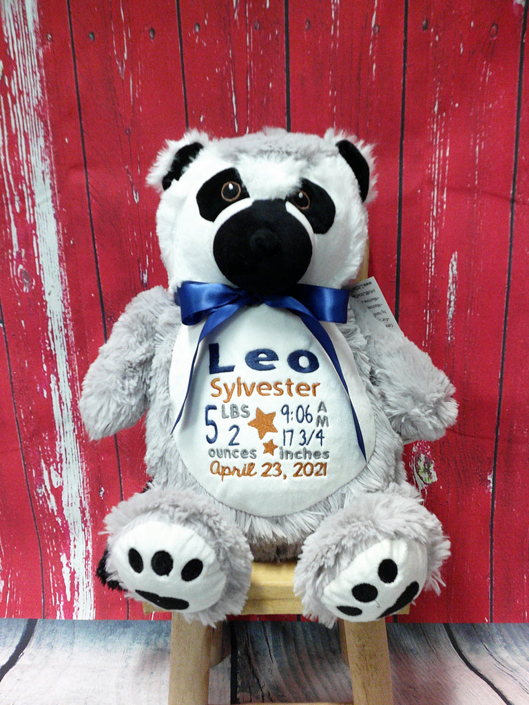 Lemur Stuffie with Custom Embroidery