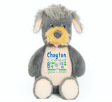 Cubbies™ Grey Terrier Dog Stuffie with Custom Embroidery