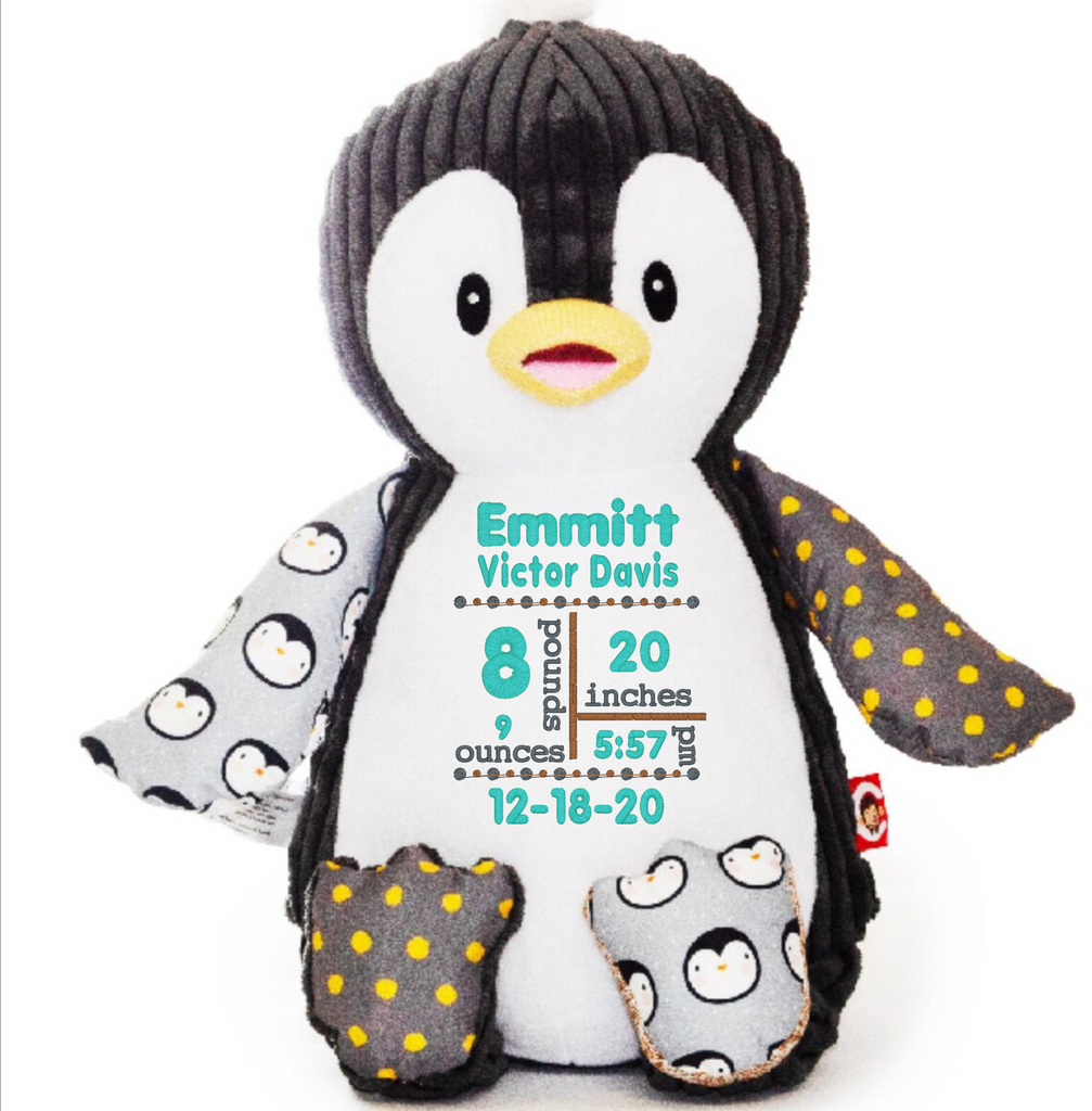 Cubbies™ Harlequin Penguin Stuffie with Custom Embroidery