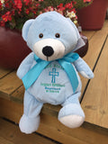 Embroider Buddy Blue Bear Stuffie with Custom Embroidery