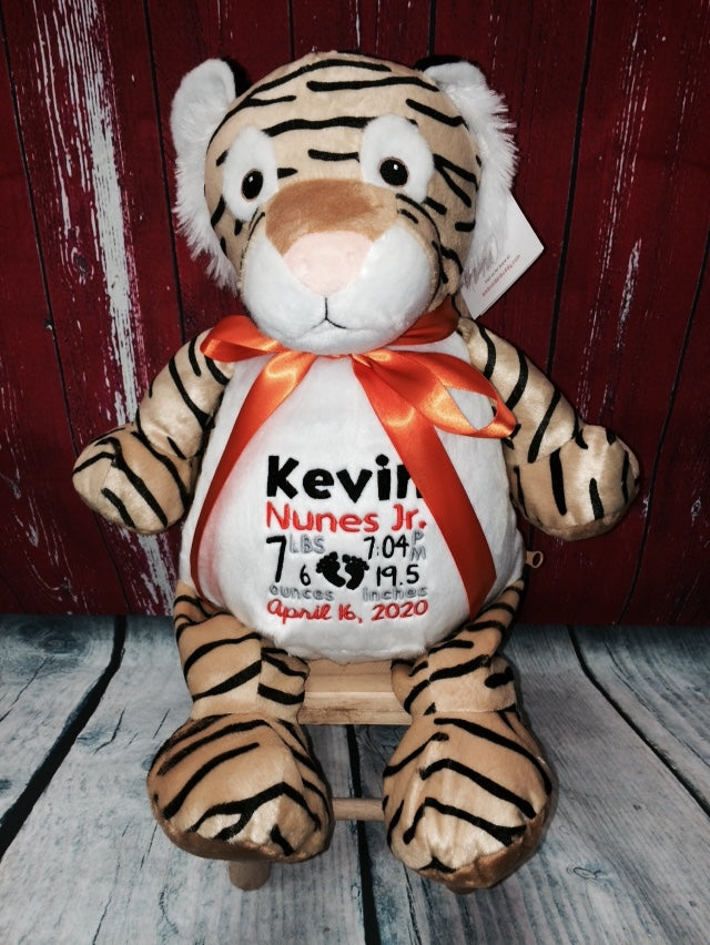 Embroider Buddy Tiger Stuffie with Custom Embroidery