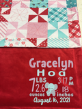 Red Minky Smooth & Patchwork Quilt Pattern Blanket