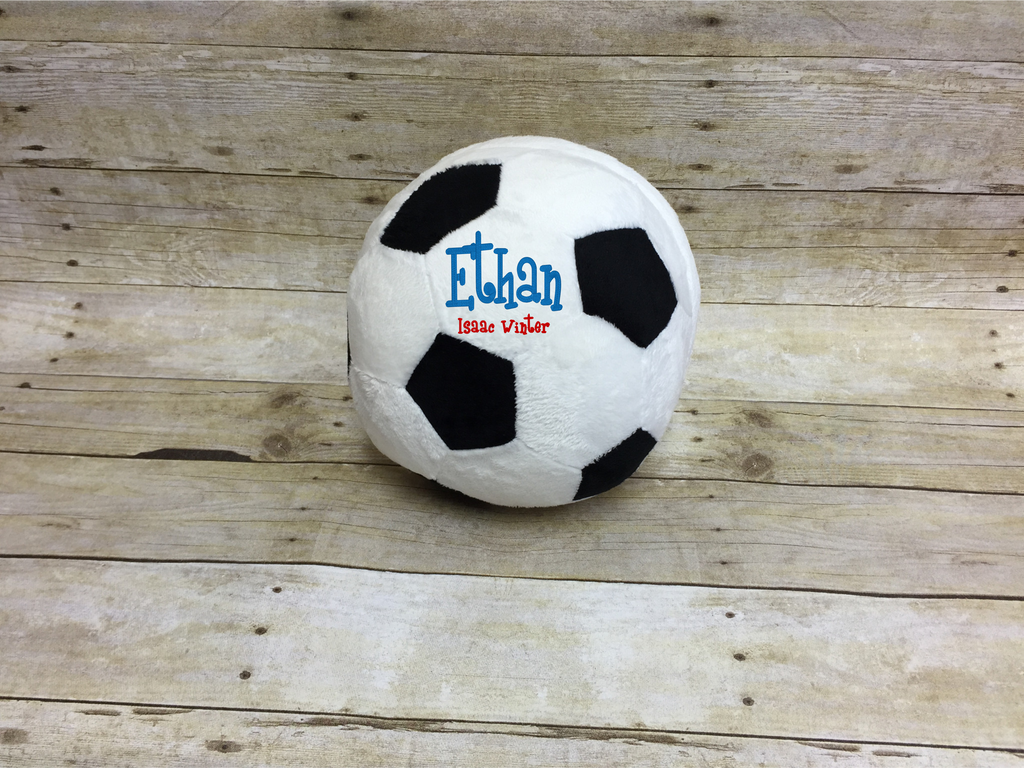 Soccer Ball Pillow Stuffie with Custom Embroidery