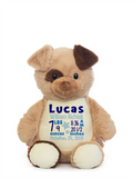 Cubbies™ Tan Puppy with Brown Ear Stuffie with Custom Embroidery
