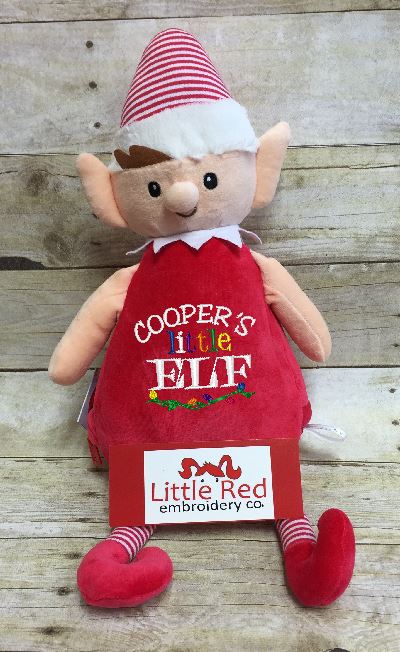 Cubbies™ Red Striped Elf Stuffie with Custom Embroidery