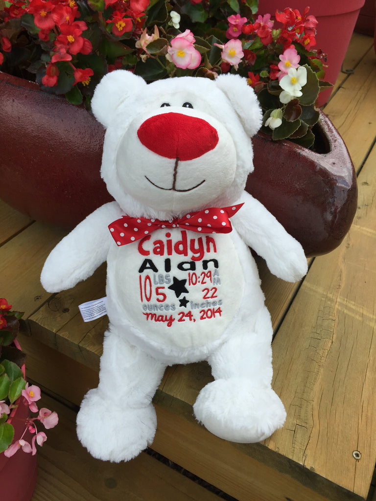 Cubbies™ White Bear Stuffie with Custom Embroidery