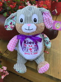 Cubbies™ Harlequin Pink Bunny Stuffie with Custom Embroidery