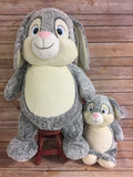 Cubbies™ JUMBO Grey Bunny Stuffie with Custom Embroidery