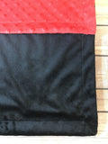 Black Minky Smooth & Red Minky Dot Blanket