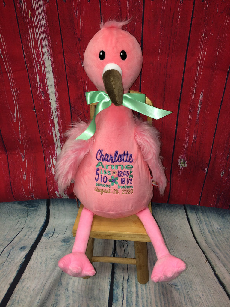 Cubbies™ Pink Flamingo Stuffie with Custom Embroidery