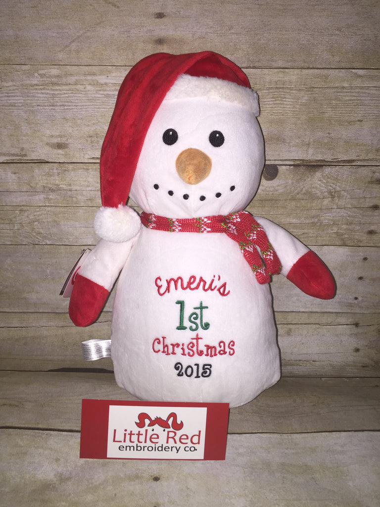 Cubbies™ Snowman Stuffie with Custom Embroidery