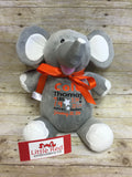 Cubbies™ Grey & White Elephant Stuffie with Custom Embroidery