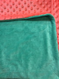 Mint Green Minky Smooth & Coral Minky Dot Blanket