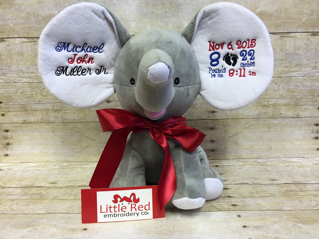 Cubbies™ Grey Dumble Elephant with Custom Embroidery