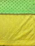 Yellow Minky Smooth & Apple Green Minky Dot Blanket
