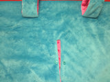 Super soft minky car seat canopy cover - turquoise/hot pink can be personalized with baby's name!