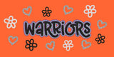 SBL Warriors Hearts & Flowers logo Orange Fleece Hoodie (Toddler and Youth Sizes)