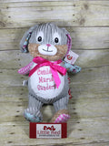 Cubbies™ Harlequin Pink Bunny Stuffie with Custom Embroidery