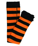 RuffleButts Orange & Black Striped Footless Ruffle Tights