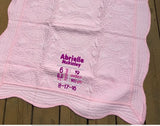 Light Pink Cotton Scallop Edge Baby Quilt