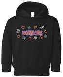 SBL Warriors Hearts & Flowers logo Black Fleece Hoodie (Toddler and Youth Sizes)