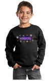 SBL Warriors Hearts & Flowers logo Black Fleece Crewneck (Toddler and Youth Sizes)